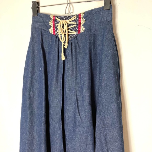 Vintage 70s Gunne Sax Corset Midi Skirt XS/S - Picture 5 of 8